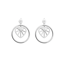 Les Georgettes - Boucles d'oreilles Coeur céleste argentées 17 mm Ref 70456611608000