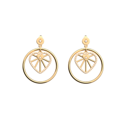 Les Georgettes - Boucles d'oreilles Coeur céleste dorées 17 mm Ref 70456611908000