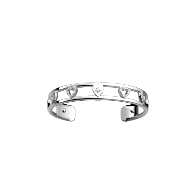 Les Georgettes - Bracelet manchette Coeur céleste argenté 8 mm Ref 70456621608000