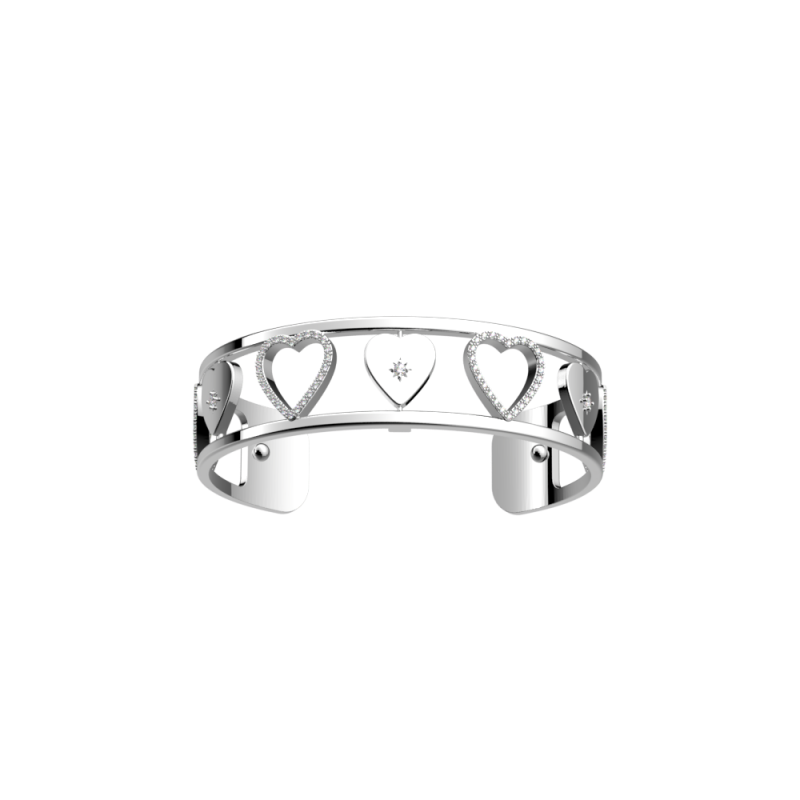Les Georgettes - Bracelet manchette Coeur céleste argenté 14 mm Ref 70456631608000