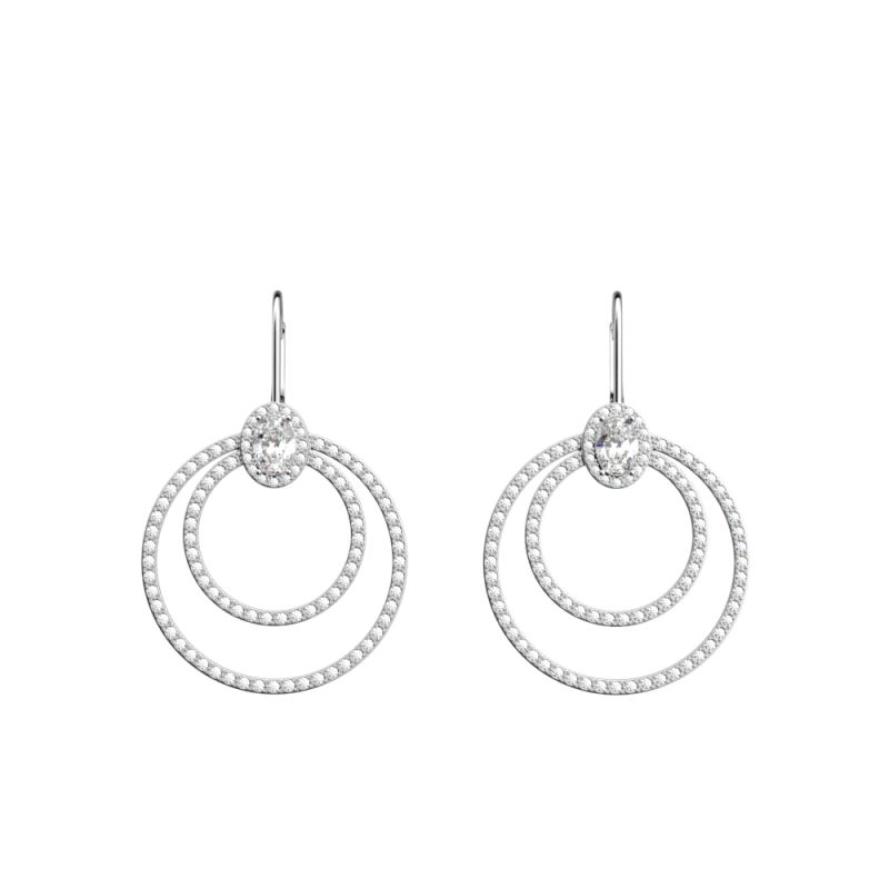 Les Georgettes - Boucles d'oreilles Les Précieuses Nuit argentées 20 mm Ref 70459591608000