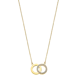 Lotus - Collier Style acier doré cercles et strass Ref LS1913-1/3