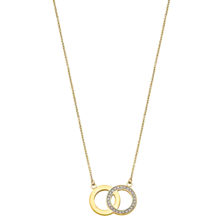 Lotus - Collier Style acier doré cercles et strass Ref LS1913-1/3