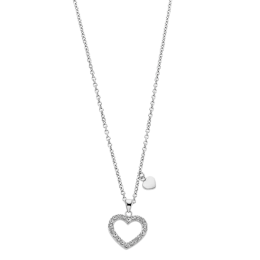 Lotus - Collier Woman's Heart acier argenté oxyde de zirconium coeur Ref LS2026-1/1