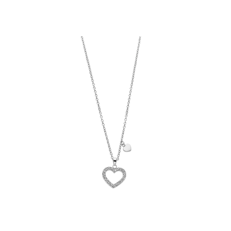 Lotus - Collier Woman's Heart acier argenté oxyde de zirconium coeur Ref LS2026-1/1