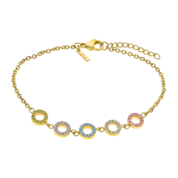 Lotus - Bracelet Style acier doré oxyde de zirconium rond multicolore Ref LS2318-2/1