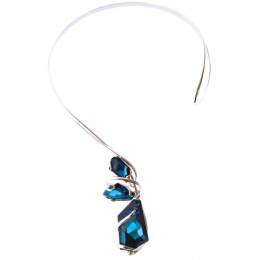Marazzini - Collier Torque De Art Collection ajustable Bermuda Blue plaqué argent rhodié Ref RHBDEBBC3V