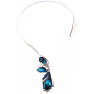 Marazzini - Collier Torque De Art Collection ajustable Bermuda Blue plaqué argent rhodié Ref RHBDEBBC3V