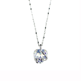 Marazzini - Collier My Heart métal argenté et cristal précieux Ref RHSCOABCDI
