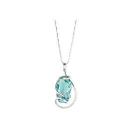 Marazzini - Collier Small Meteor argent et cristal turquoise Ref RHSMETUCDI