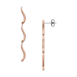 Skagen - Boucles d'oreilles pendantes longues Kariana Waves acier en or rose  Ref SKJ1785791