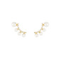 Boucles D'Oreilles  Oxydeydes De Zirconium Et Perles D'Eau Douce Blanches 3-3.5Mm Et 4-4.5Mm Or Jaune 37