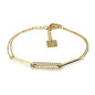 ZAG - Bracelet Turing acier doré avec oxydes de zirconium 15+3cm Ref SBS10489-01WHT