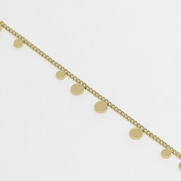 ZAG - Bracelet mini Confettis acier doré avec oxydes de zirconium 15+3cm Ref SBS12105-01WHT