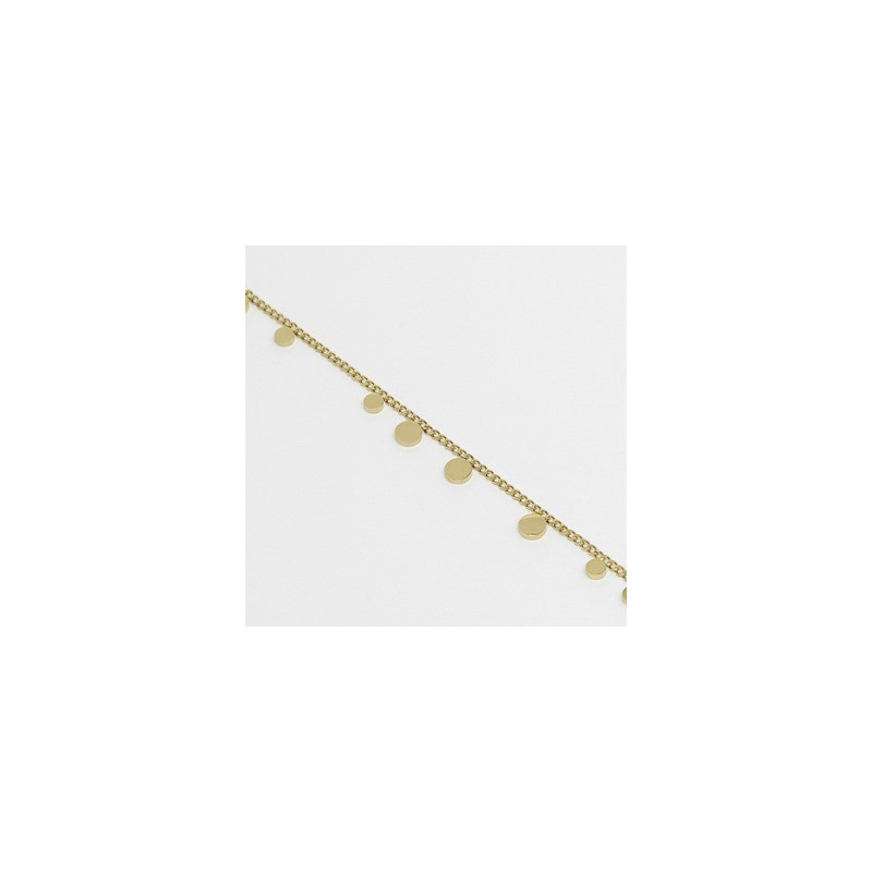 ZAG - Bracelet mini Confettis acier doré avec oxydes de zirconium 15+3cm Ref SBS12105-01WHT