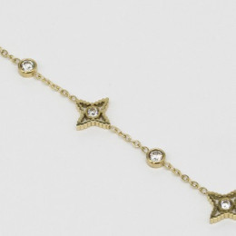 ZAG - Bracelet Manhattan acier doré avec oxydes de zirconium 15+3cm Ref SBS12221-01WHT