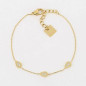 ZAG - Bracelet Leyva acier doré avec oxydes de zirconium 15+3cm Ref SBS18296-01WHT