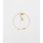 ZAG - Bracelet Simple acier doré avec oxydes de zirconium 15+3cm Ref SBS18300-01WHT
