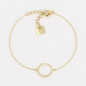 ZAG - Bracelet Cloud acier doré avec oxydes de zirconium 15+3cm 12mm Ref SBS18555-01WHT
