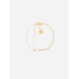ZAG - Bracelet Celine acier doré avec oxydes de zirconium 15+3cm 5mm Ref SBS21771-01WHT
