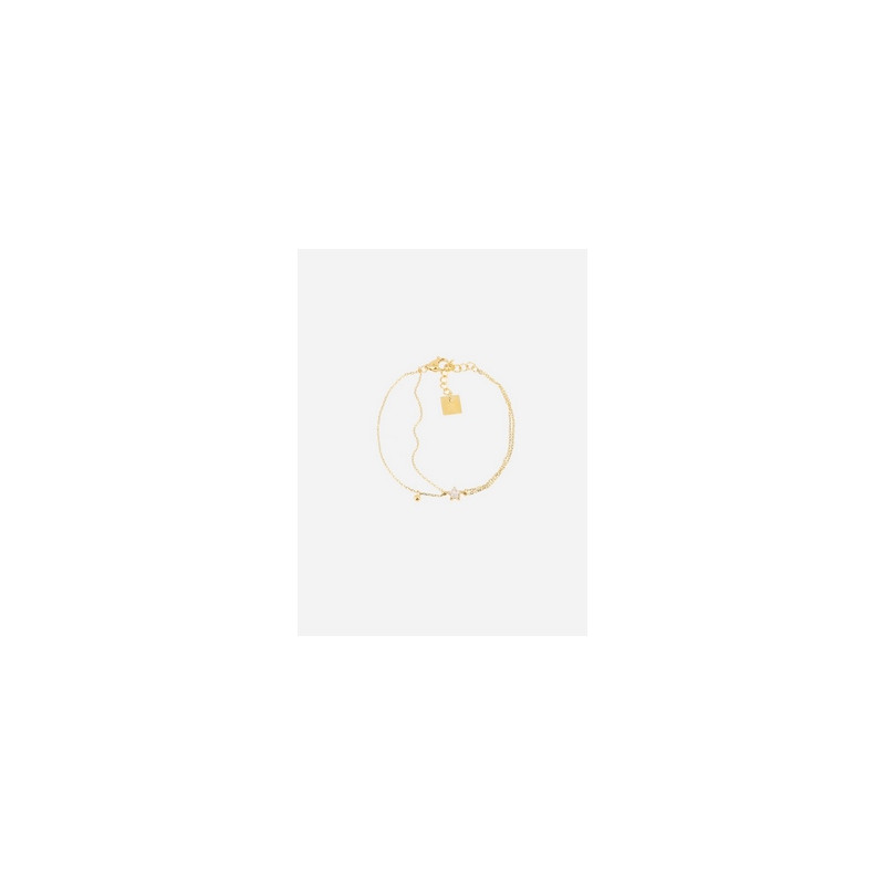 ZAG - Bracelet Celine acier doré avec oxydes de zirconium 15+3cm 5mm Ref SBS21771-01WHT