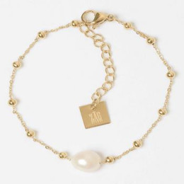 ZAG - Bracelet Izia acier doré perle de culture 15+3cm Ref SBS22193-01SEL