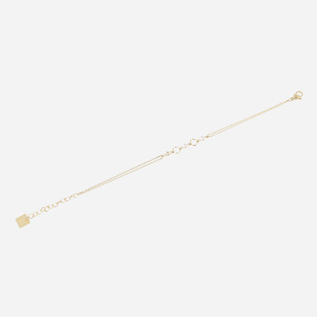 ZAG - Bracelet Deneba acier doré avec oxydes de zirconium 15+3cm Ref SBS24442-01WHT