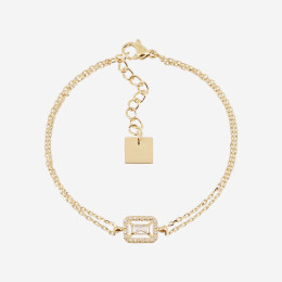 ZAG - Bracelet Cerea acier doré avec oxydes de zirconium 15+3cm Ref SBS24450-01WHT