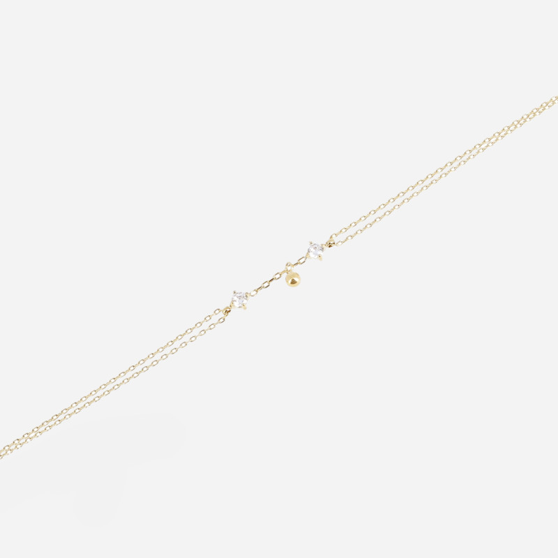 ZAG - Bracelet Bruma acier doré avec oxydes de zirconium 15+3cm Ref SBS24468-01WHT