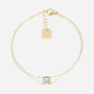ZAG - Bracelet Simple acier doré avec oxydes de zirconium 15+3cm Ref SBS24817-01WHT