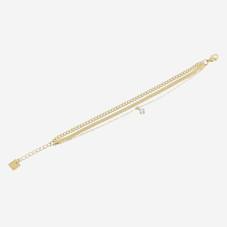 ZAG - Bracelet Aube acier doré 13+14+7+3cm Ref SBX22916-01UNI