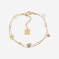 ZAG - Bracelet Multi acier doré mix pierres 15+3cm Ref SBX24546-01GRN