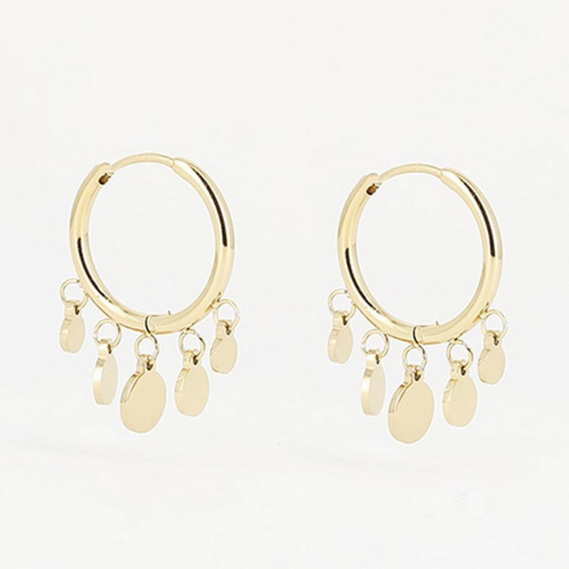 ZAG - Boucles d'oreilles Confettis acier doré 15mm Ref SEC04242-01UNI