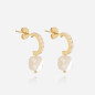 ZAG - Boucles d'oreilles Pablo acier doré nacre grise Ref SEC15220-01SEL