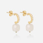 ZAG - Boucles d'oreilles Pablo acier doré agate blanche Ref SEC15220-01WHT