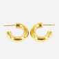 ZAG - Boucles d'oreilles Jeanne acier doré 5x20 Ref SEC21313-01UNI5X20