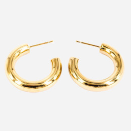 ZAG - Boucles d'oreilles Warhol acier doré 5x25mm Ref SEC21313-01UNI5X25