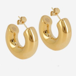 ZAG - Boucles d'oreilles Thais acier doré 25x8mm Ref SEC21313-01UNI8X25