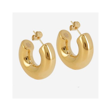 ZAG - Boucles d'oreilles Thais acier doré 25x8mm Ref SEC21313-01UNI8X25