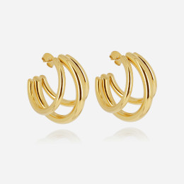 ZAG - Boucles d'oreilles Thisbee acier doré 30x3mm Ref SEC21343-01UNI30