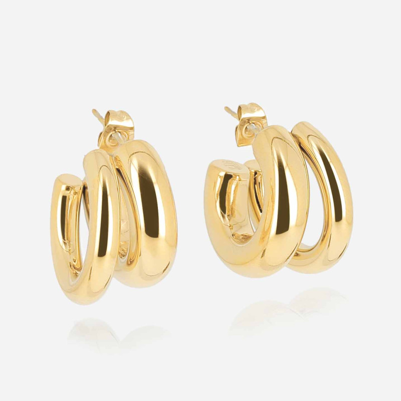 ZAG - Boucles d'oreilles Twist acier doré 6x22mm Ref SEC22964-01UNI