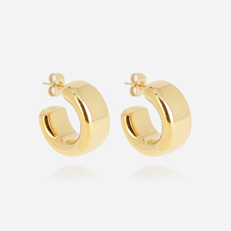 ZAG - Boucles d'oreilles Créole acier doré 9x21mm Ref SEC22965-01UNI
