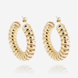ZAG - Boucles d'oreilles Giro acier doré 45x10mm Ref SEC23326-01UNI45
