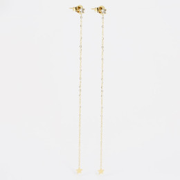 ZAG - Boucles d'oreilles Twinkle acier doré avec oxydes de zirconium 92mm Ref SEL18198-01WHT