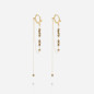 ZAG - Boucles d'oreilles Long acier doré pyrite Ref SEL24552-01BRW