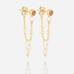ZAG - Boucles d'oreilles Citrus acier doré avec oxydes de zirconium 26mm Ref SEM18171-01CFE