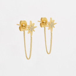 ZAG - Boucles d'oreilles Isaac acier doré avec oxydes de zirconium 25mm Ref SEM18288-01WHT