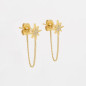 ZAG - Boucles d'oreilles Isaac acier doré avec oxydes de zirconium 25mm Ref SEM18288-01WHT