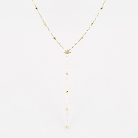 ZAG - Collier Isaac acier doré avec oxydes de zirconium 45+5+8cm Ref SNM18288-01UNI