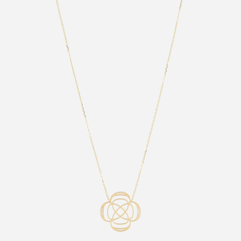 ZAG - Collier Medium acier doré avec oxydes de zirconium sertis 50cm Ref SNM24505-01WHT